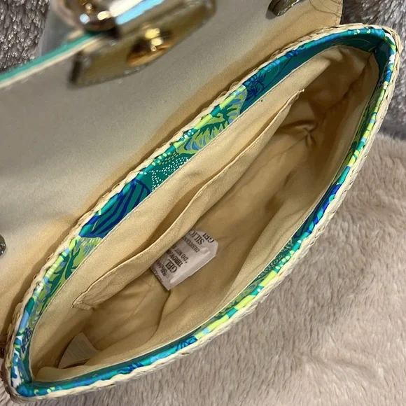 LILLY PULITZER Botanical Garden Straw Crossbody Flutter Clutch - Picture 12 of 17